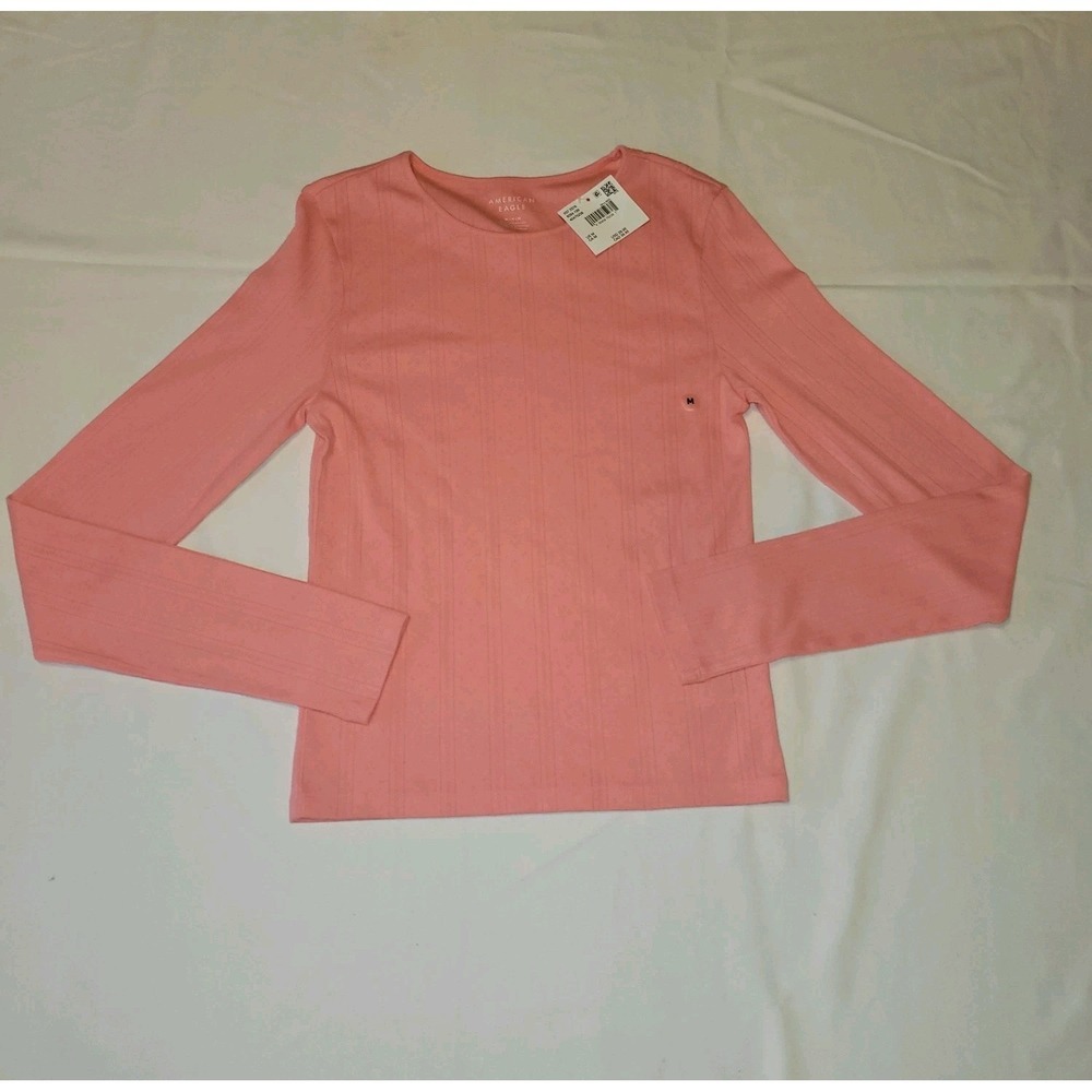 American Eagle Outfitters Shirt Womens M Pink Long Sleeve Crew Neck NWT